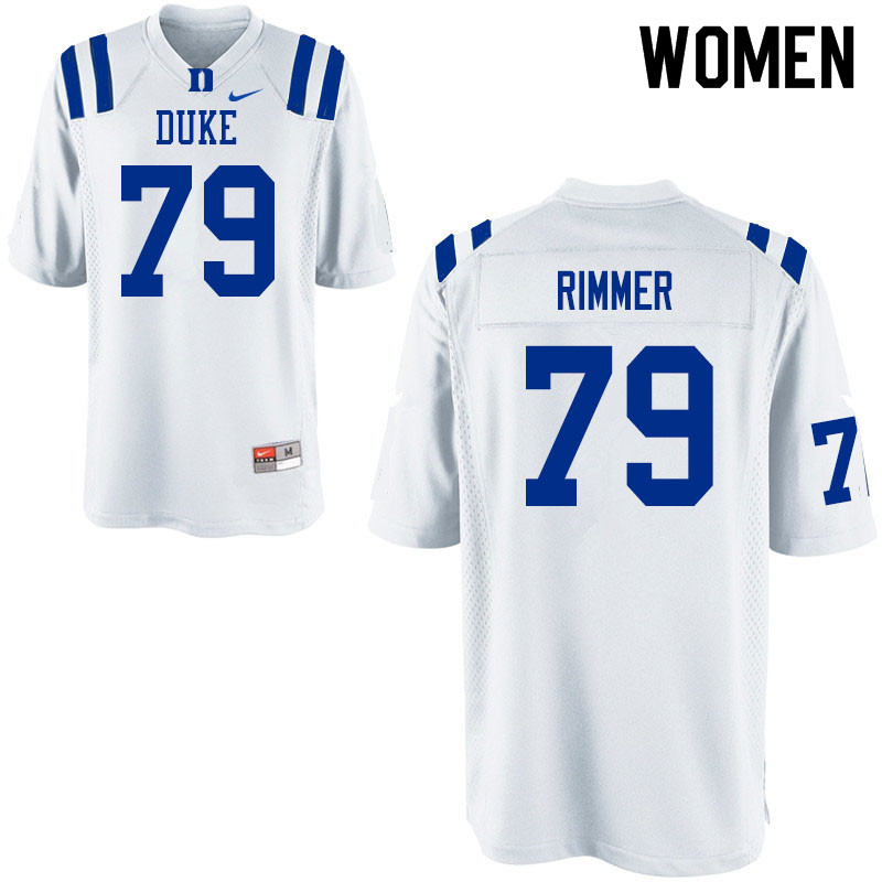 Women #79 Jacob Rimmer Duke Blue Devils College Football Jerseys Sale-White